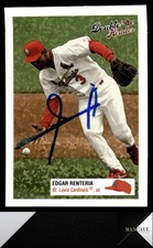 2003 Fleer Double Header #143 Edgar Renteria Auto Signed IP St. Louis Cardinals