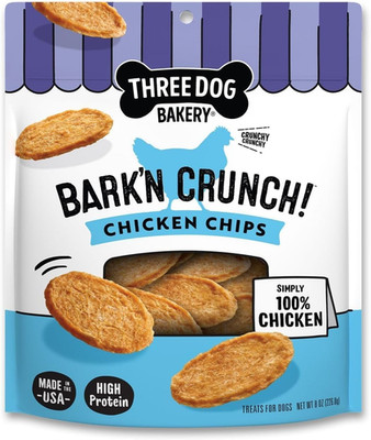 Bark'N Crunch! Chicken Chips with 100% Real Chicken - 8 oz - Crunchy Treats for