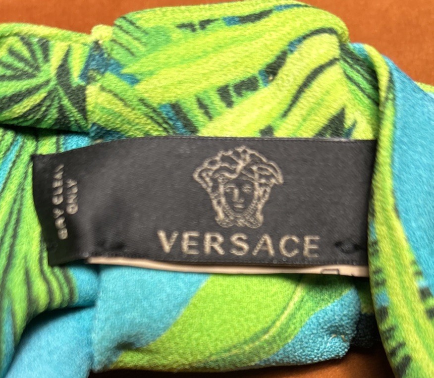 Versace Green Jungle Print Headband Beautiful Authentic 100percent W/Box image 5