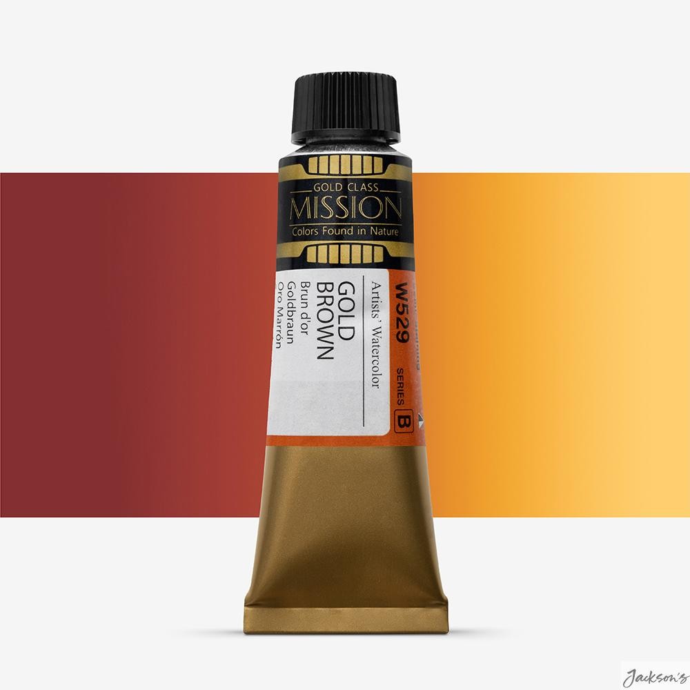 Mijello Mission Gold Watercolour Paint Tube 15ml Gold Brown For Artists Painting