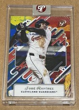 Jose Ramirez 2025 Topps Pristine #88 Red Refractor Encased SSP #09/10 Guardians