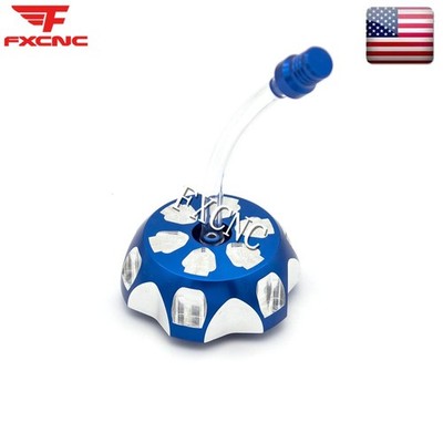 CNC Gas Cap Fuel Tank Oil Cover 68mm Blue Pivot For Yamaha YZ125 YZ250 1996-2001
