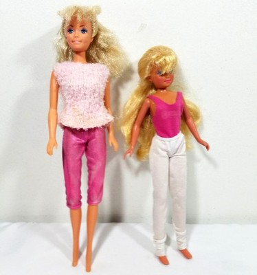 Lot of 2 Dolls Barbie and Sister (Stacie?) Vintage from 1987
