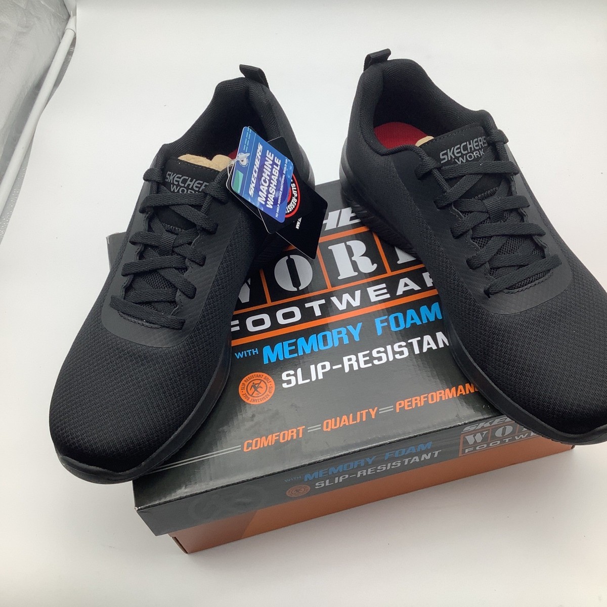 Skechers Work Relaxed Fit Slip Resistant Memory Foam Shoes Size