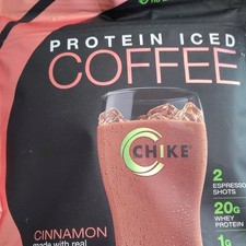 CHIKE Protein Iced Coffee Cinnamon Powder, 20...