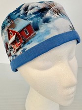 Beautiful Winter Landscape Lined Medical Skull Scrub Cap Surgery Hat