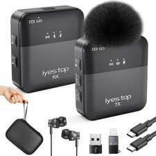 Wireless Lavalier Microphone for iPhone, Android , with Real-Time/Audience Mo...