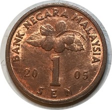 Malaysia 2005 • 1 sen • KM# 49 • BU RED UNC high grade (DS-9105)