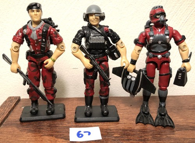 #ad GI Joe ARAH Custom Red Camo Figure Set Including Falcon Wet Suit and Crankcase $75.00