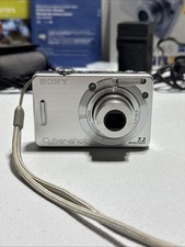 Sony Cyber-Shot DSC-W55 7.2MP Digital Camera Silver w/3x Zoom Bundle - Tested