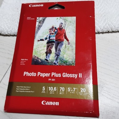 Canon Photo Paper Plus Glossy, 5 x 7 In 20 sheets NEW sealed NIB NWT
