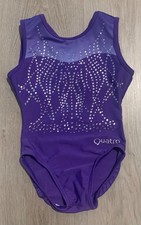 Quatro gymnastics leotard CS child snall purple rhinestone