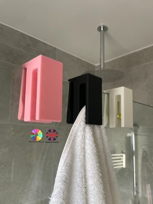 Handtuchhaken Gravity Marmor für Duschglas 19 Farben über Glashaken Bad