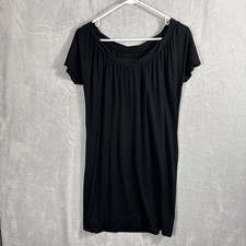 Banana Republic Twist Neck Short Sleeve Little Black Dress Petite Small Stretch