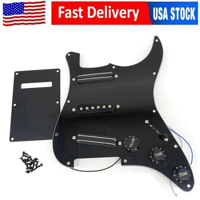 SSS Loaded Pickguard Rail Pickup Back Plate Cover for Stratocaster ST Strat