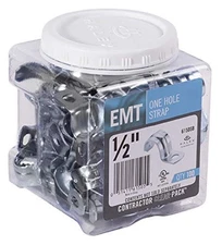 Halex 61505B EMT ONE HOLE STRAP 100/CCP, 1/2", Silver