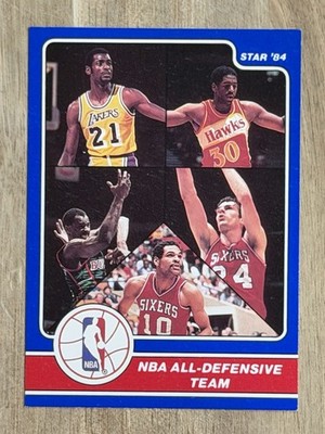Awesome 1984-85 Star Basketball Card #22 All Defensive Team Exe+