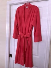 N by Natori Brushed Terry Nirvana Robe Midi in Heathered Red Size L EUC