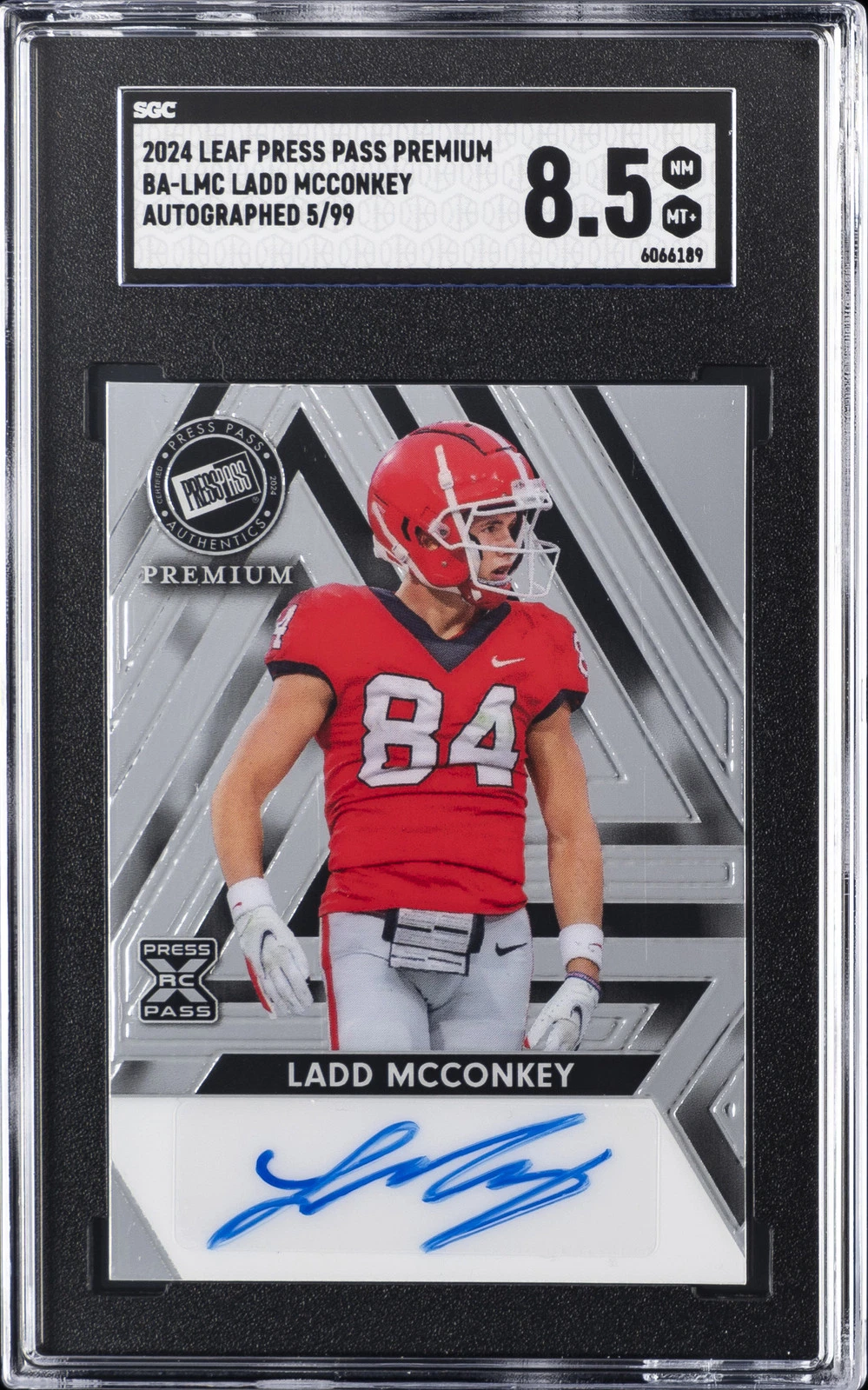 Ladd McConkey Leaf Press Pass Premium Autographs #BALMC Base