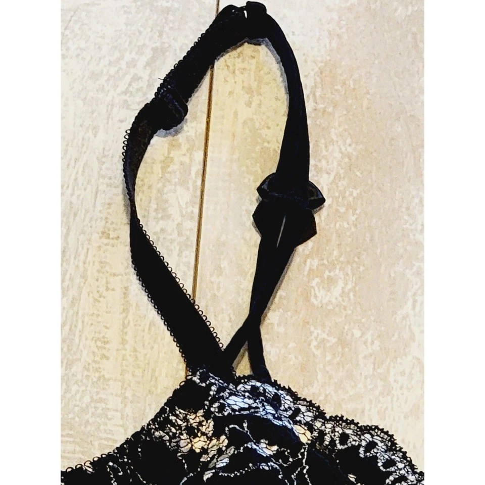 Sujetador/Cami Slip Amoena Intimates 38B negro con aros copas de encaje ajustables Correas nuevas con etiquetas Foto 3 de 4