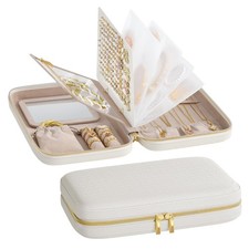 Travel Jewelry Case, Jewelry Organizer Box with Mirror, Jewelry Pouch, Woven ...