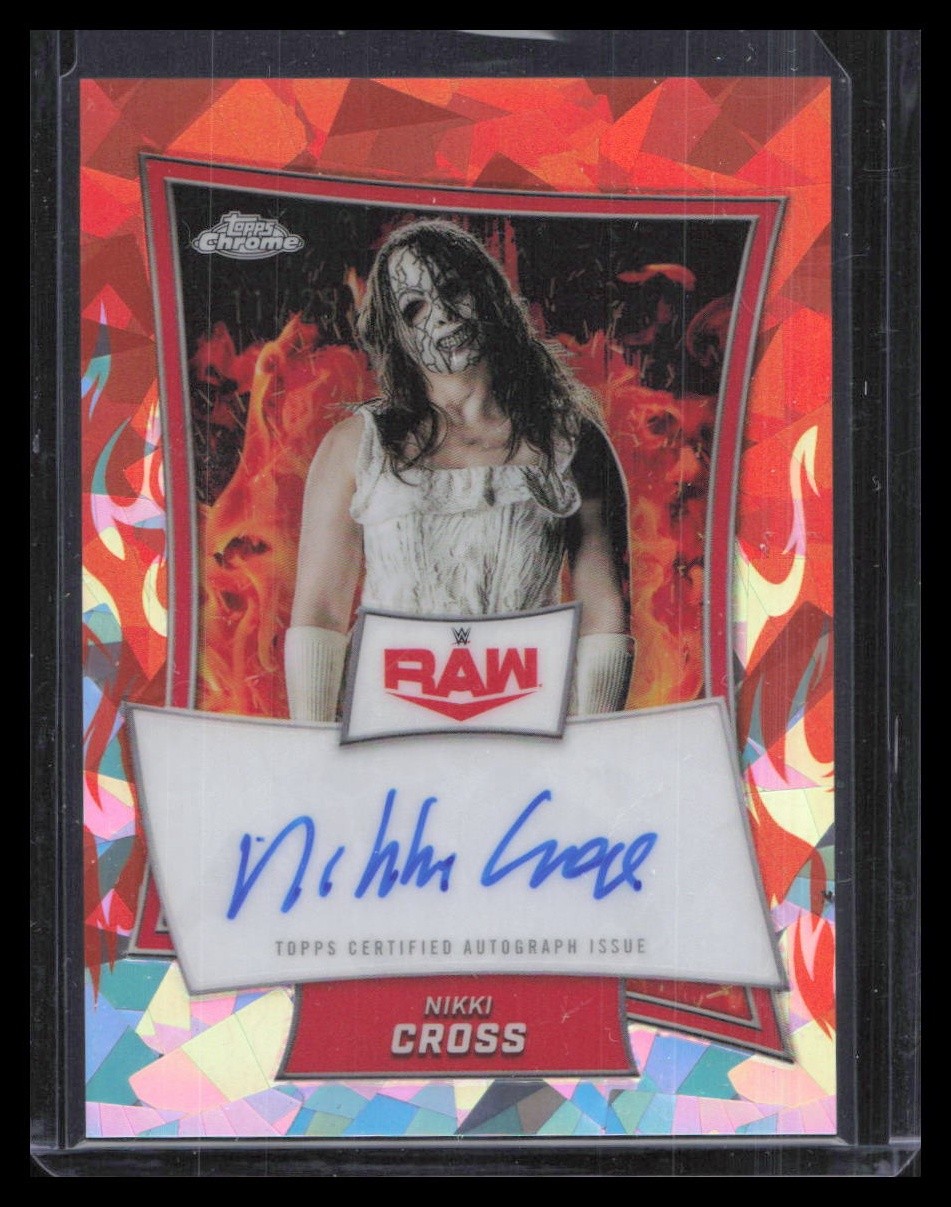 2025 Topps Chrome WWE #RBA-NIK Nikki Cross Red Brand Auto Orange Refractor /25