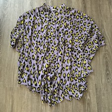 Intimately Free People Women's Oversized Leopard Print Blouse Size XS Purple