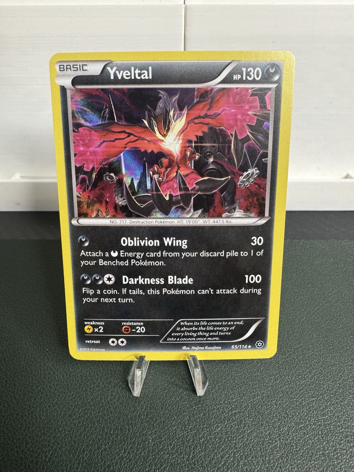 Yveltal 65/114 XY-Steam Siege Holo Near Mint Pokemon Card Near Mint