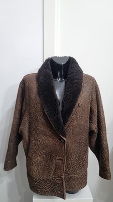 Fabiani women's python brown shearling sheepskin size 42 cod. AN481