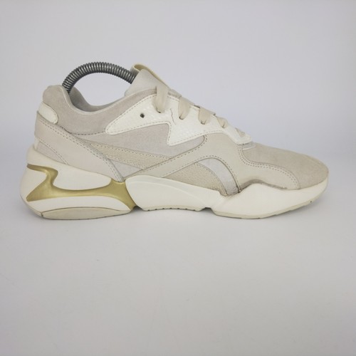 Puma Nova Trainers UK7 EU40.5 Cream Women's Sneakers Suede Low Sports Causal - Picture 3 of 11