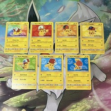 Ash’s Pikachu Black Star Promo set 7 cards raw LP/NM Pokémon TCG SM108-114 SM109
