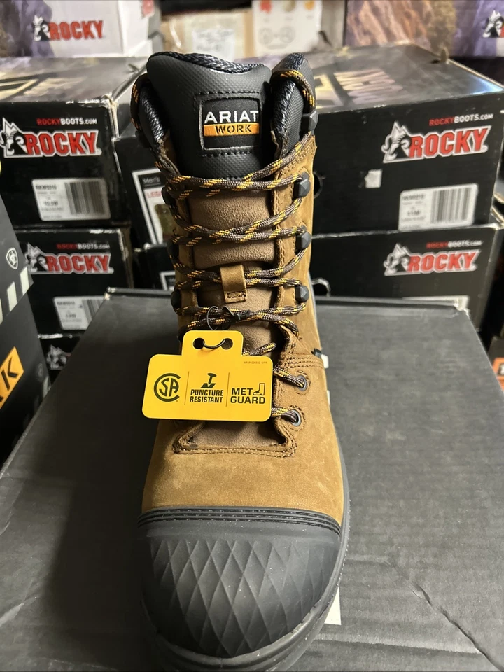 Ariat Hombres Trabajo 7.5D Turbo Outlaw 8” CSA Met Guard WP Puntera de Carbono EH Sin Metal Foto 2 de 4