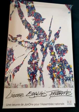 Affiche originale "Liberté, Égalité, Fraternité" de l'artiste JonOne - 40x65cm