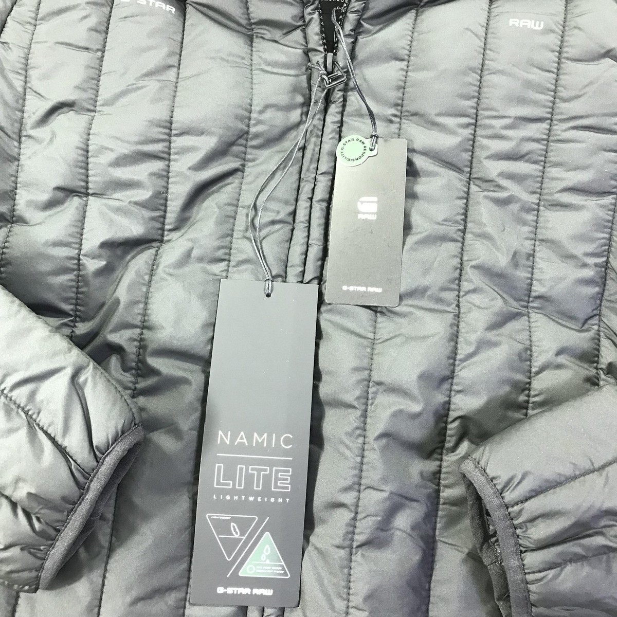 G-Star RAW Namic Lite Jacket Womens Small Black Hooded Lightweight 