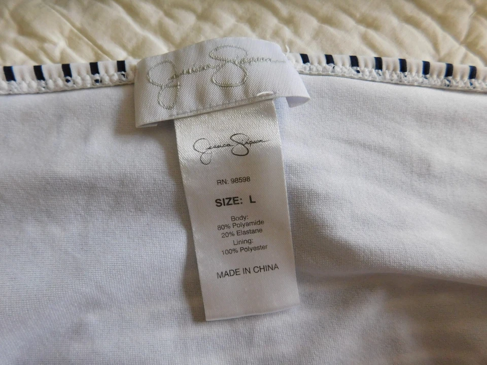 Jessica Simpson Mujeres Talla L Bikini Estrella Rayas Triángulo Traje de Baño Conjunto Foto 3 de 4