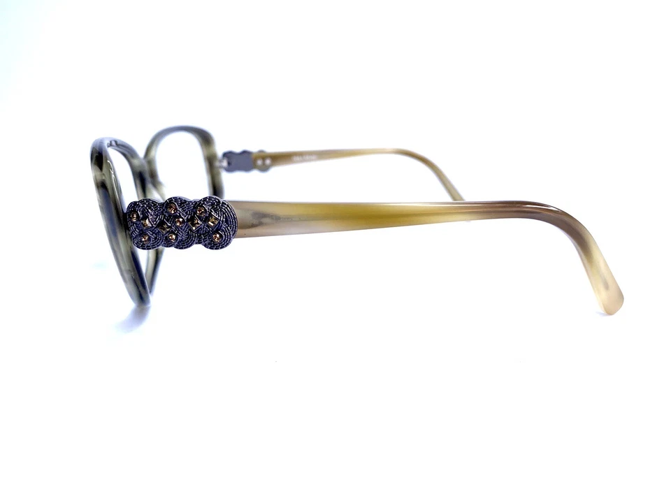 Vera Wang Verde Gran Tamaño Ovalado Gafas Estrás Templos Aidin 55 16 135 Foto 3 de 4