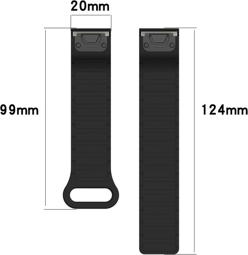 20mm Quick Fit Magnetic Silicone Strap for Garmin Fenix 8 43mm/Fenix 7S/ 5S/ 6S - Picture 30 of 80