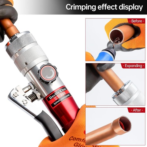 HVAC Swaging Tools Kit Hydraulic Copper Pipe Tube Expander Tool 3/8, 1/2, 5/8, 3 - Picture 6 of 6