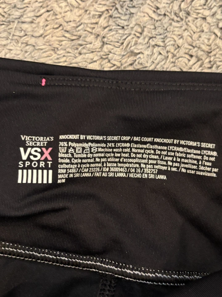 Victorias Secret VSX Sport Pants Womens M Blue Tie Dye Capri Cropped Stretch - Image 2 of 4