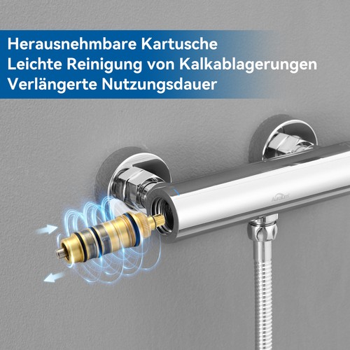 Duschsystem mit Thermostat Duscharmatur Regendusche Duschset Handbrause Dusche - Bild 163 von 236