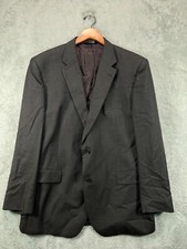 Mens 46L JoS A Banks Suit Jacket Blazer Wool Silk Gray Single Breast Sport Coat