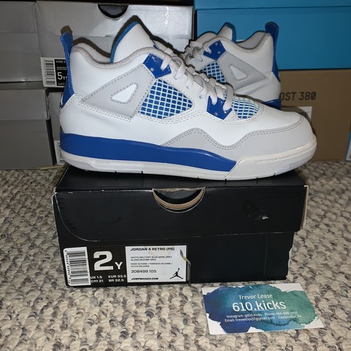 Air Jordan Retro 4 PS Military Blue 