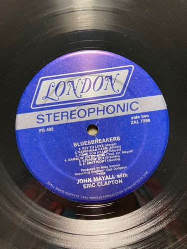 “JOHN MAYALL BLUES BREAKERS w/ ERIC CLAPTON” Vinyl LP London Records PS 492 Blue - Picture 10 of 23