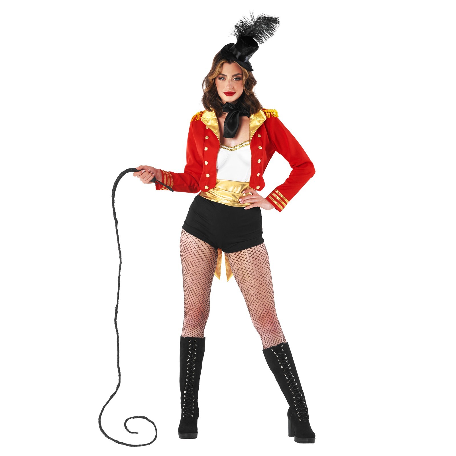 Disfraz de maestro de anillos de circo para mujer + sombrero damas domador de leones vestido elegante S - XXL