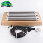 6 Rows Universal Aluminum Remote Transmission Oil Cooler Radiator Converter Kit
