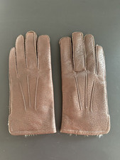 100 Fur Lined genuine Brown Leather Gloves Womens SZ Med