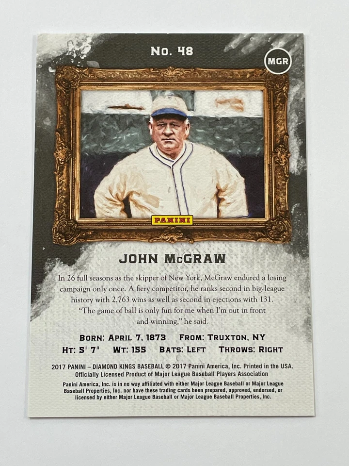 2017 Diamond Kings Baseball #48 - John McGraw - New York Giants - Image 2 of 2