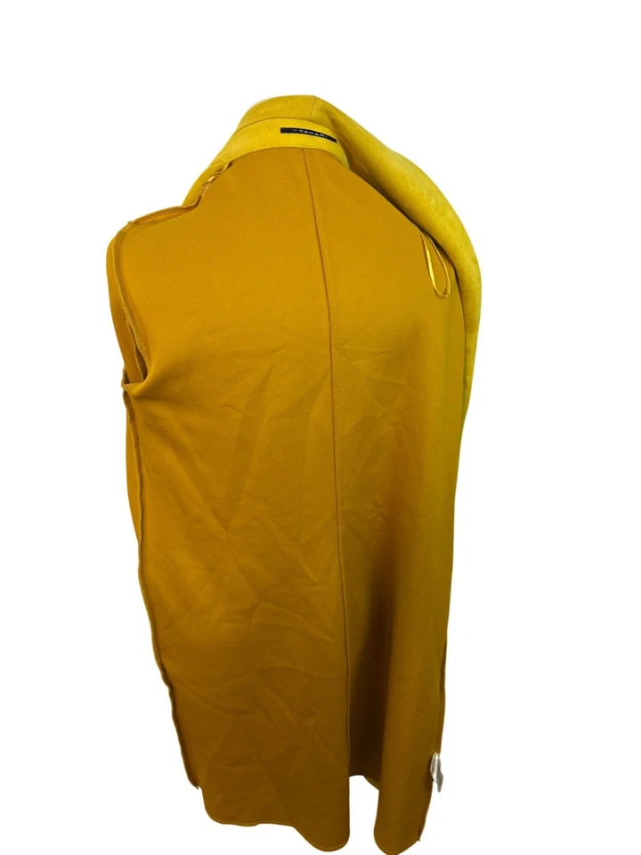 Chaqueta Longline Tahari Mujer Amarillo Mostaza Frente Abierto Talla M Foto 4 de 4