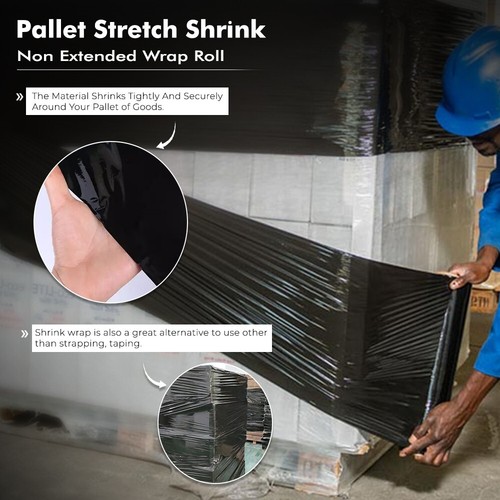 6 - Black Pallet Wrap Stretch Shrink Wrap Roll Cling Film 400 mm x 750 g 23 mu - Picture 5 of 8