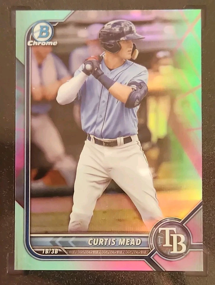 2022 Bowman Chrome Pros Aqua/Pink Vapor Ref/125 #BCP-223 Curtis Mead (RC) SGC 10 - Image 2 of 4